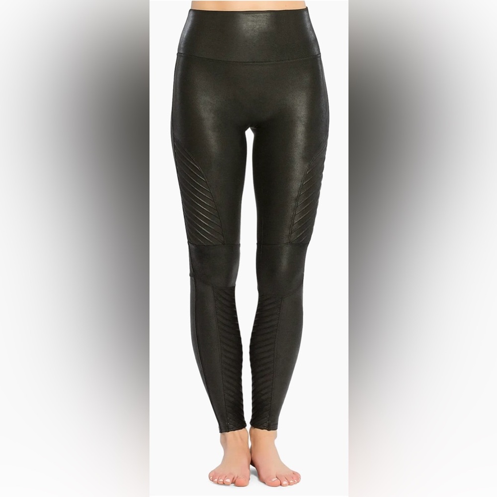 Spanx Moto Faux Leather Leggings - size M